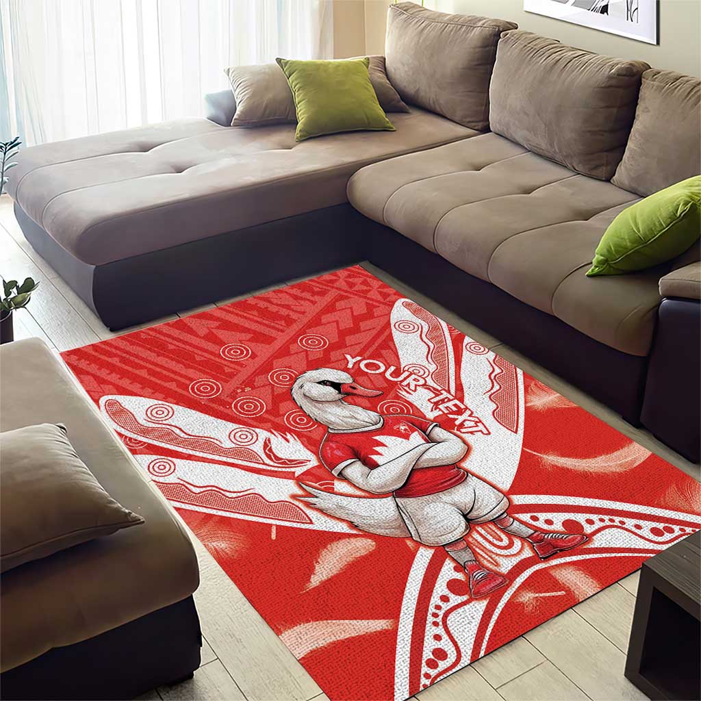 Personalised Swans Football Area Rug 2024 Swannies Mascot Go Champions - Vibe Hoodie Shop