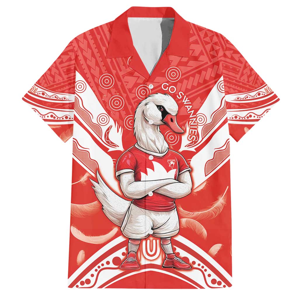 Personalised Swans Football Hawaiian Shirt 2024 Swannies Mascot Go Champions - Vibe Hoodie Shop