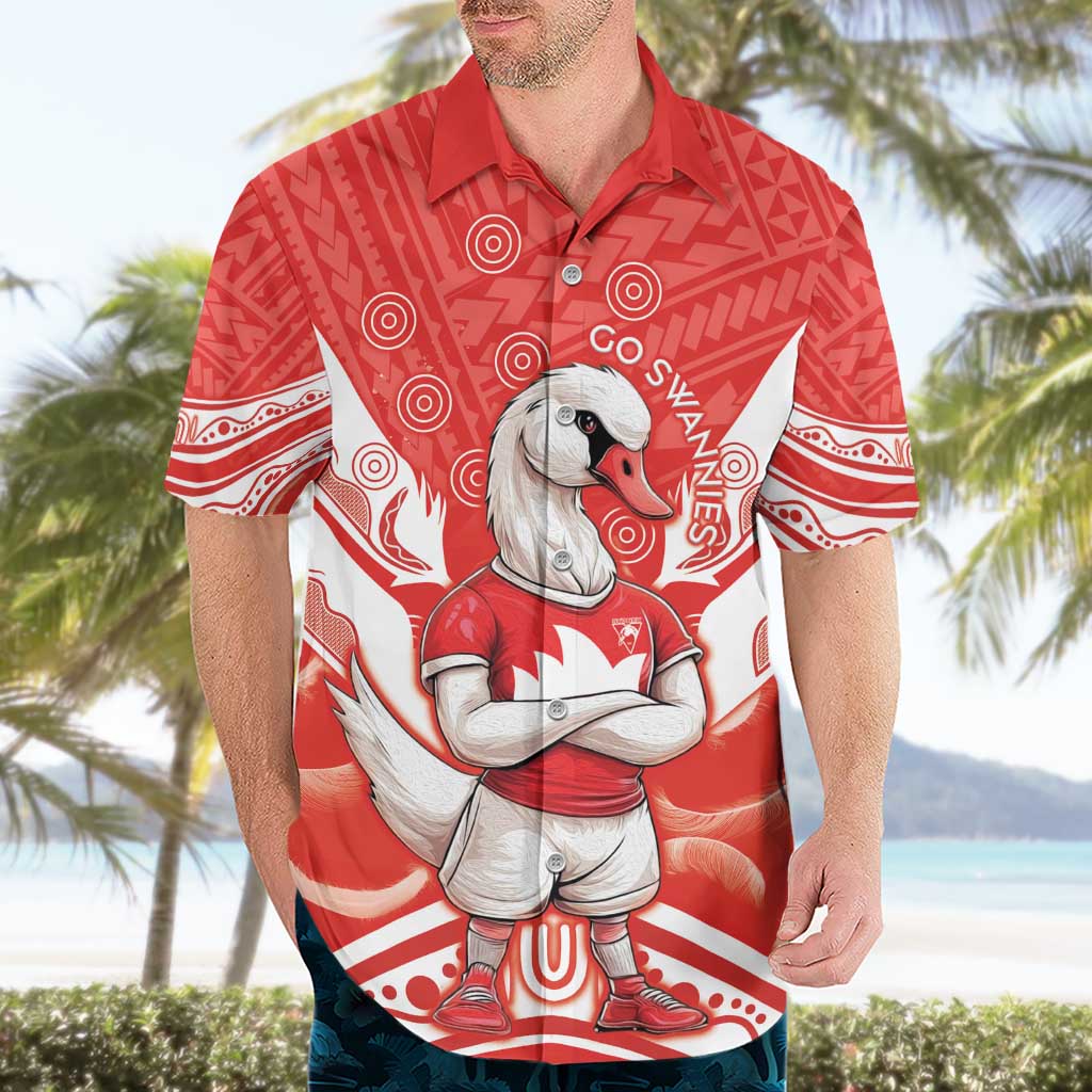 Personalised Swans Football Hawaiian Shirt 2024 Swannies Mascot Go Champions - Vibe Hoodie Shop