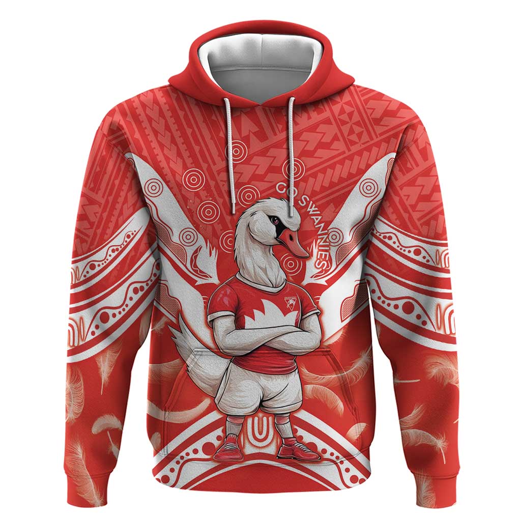 Personalised Swans Football Hoodie 2024 Swannies Mascot Go Champions - Vibe Hoodie Shop