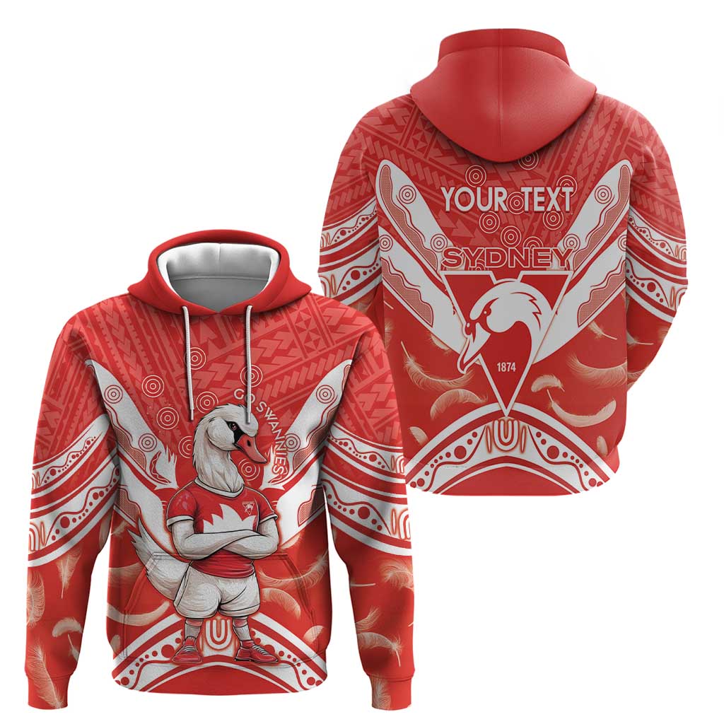 Personalised Swans Football Hoodie 2024 Swannies Mascot Go Champions - Vibe Hoodie Shop