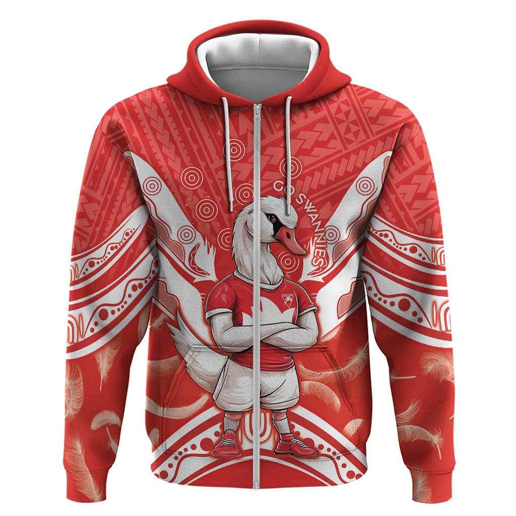 Personalised Swans Football Hoodie 2024 Swannies Mascot Go Champions - Vibe Hoodie Shop