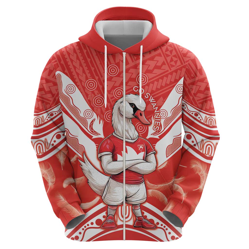Personalised Swans Football Hoodie 2024 Swannies Mascot Go Champions - Vibe Hoodie Shop
