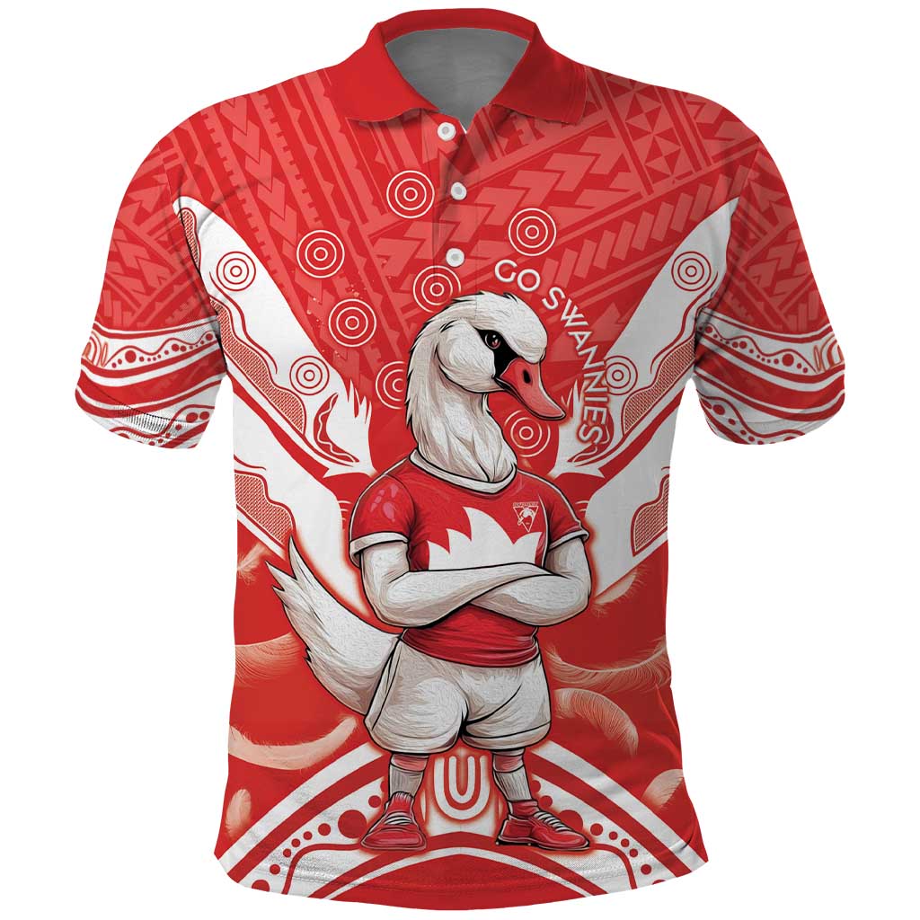 Personalised Swans Football Polo Shirt 2024 Swannies Mascot Go Champions - Vibe Hoodie Shop