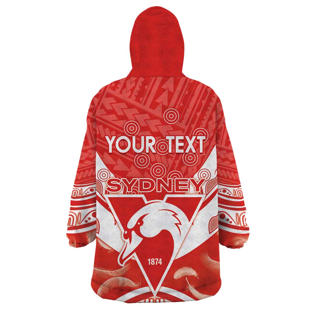 Personalised Swans Football Wearable Blanket Hoodie 2024 Swannies Mascot Go Champions - Vibe Hoodie Shop