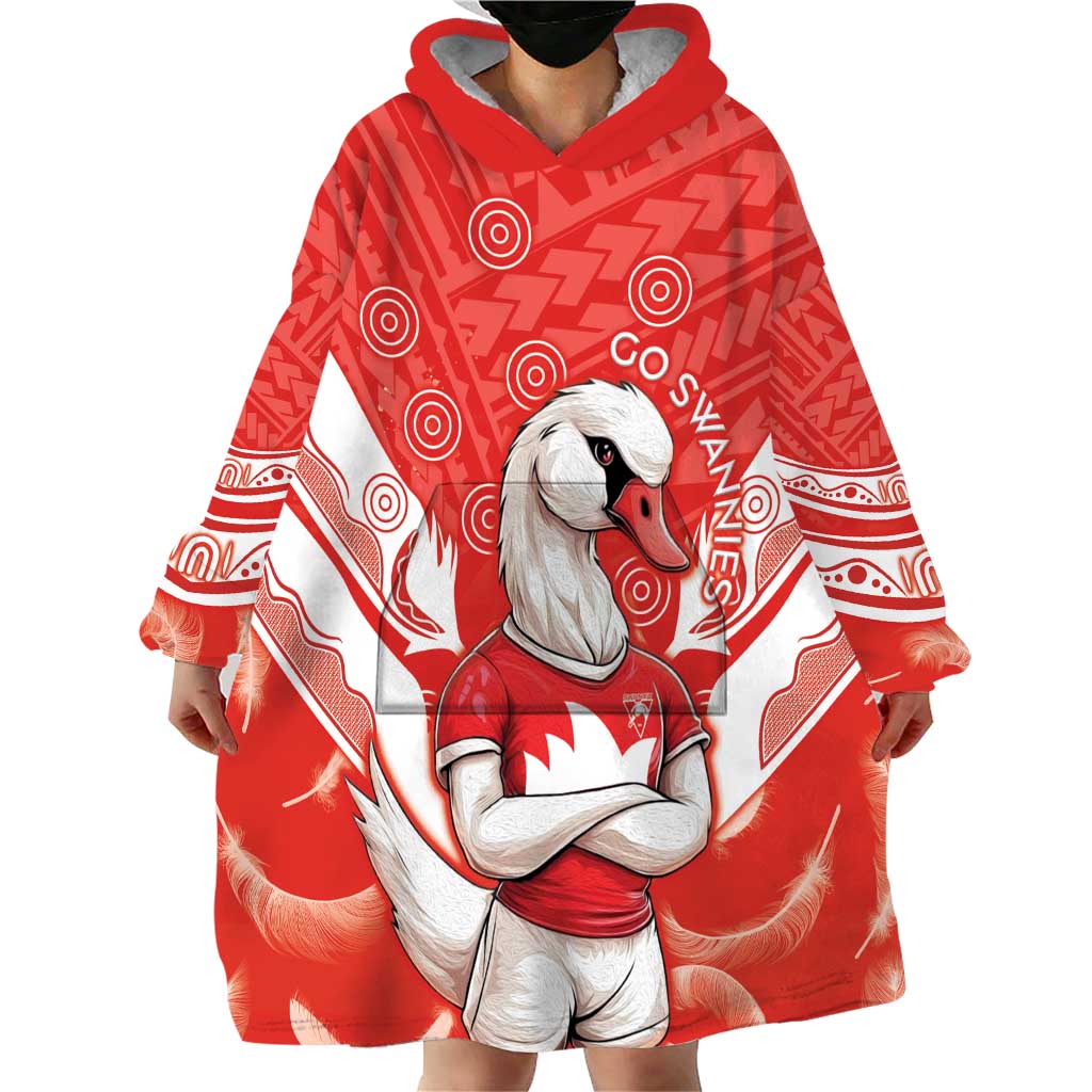 Personalised Swans Football Wearable Blanket Hoodie 2024 Swannies Mascot Go Champions - Vibe Hoodie Shop