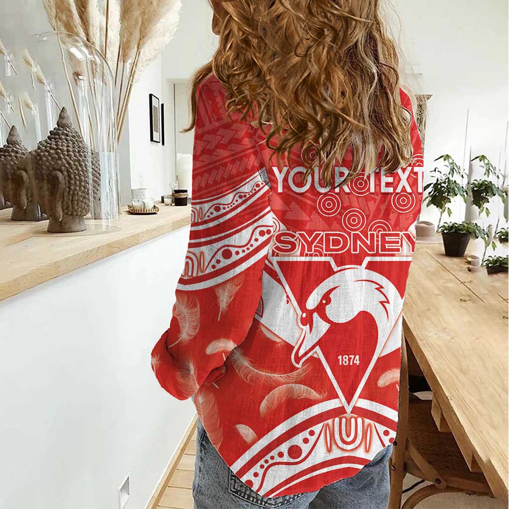 Personalised Swans Football Women Casual Shirt 2024 Swannies Mascot Go Champions - Vibe Hoodie Shop