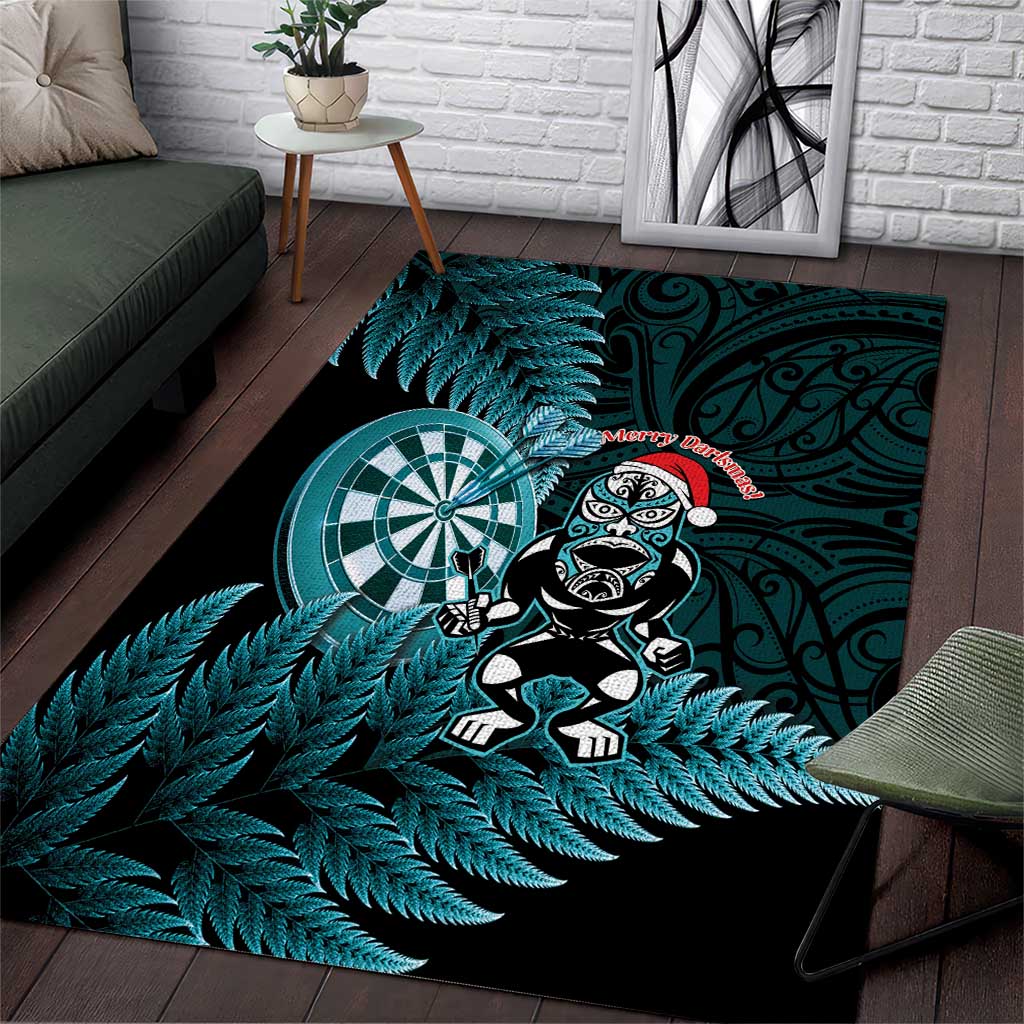 New Zealand Darts Christmas Area Rug Maori Fern Merry Dartsmas - Vibe Hoodie