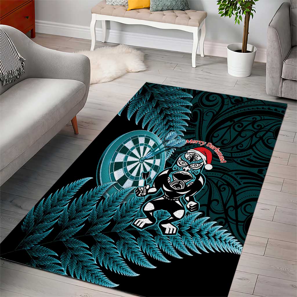 New Zealand Darts Christmas Area Rug Maori Fern Merry Dartsmas - Vibe Hoodie