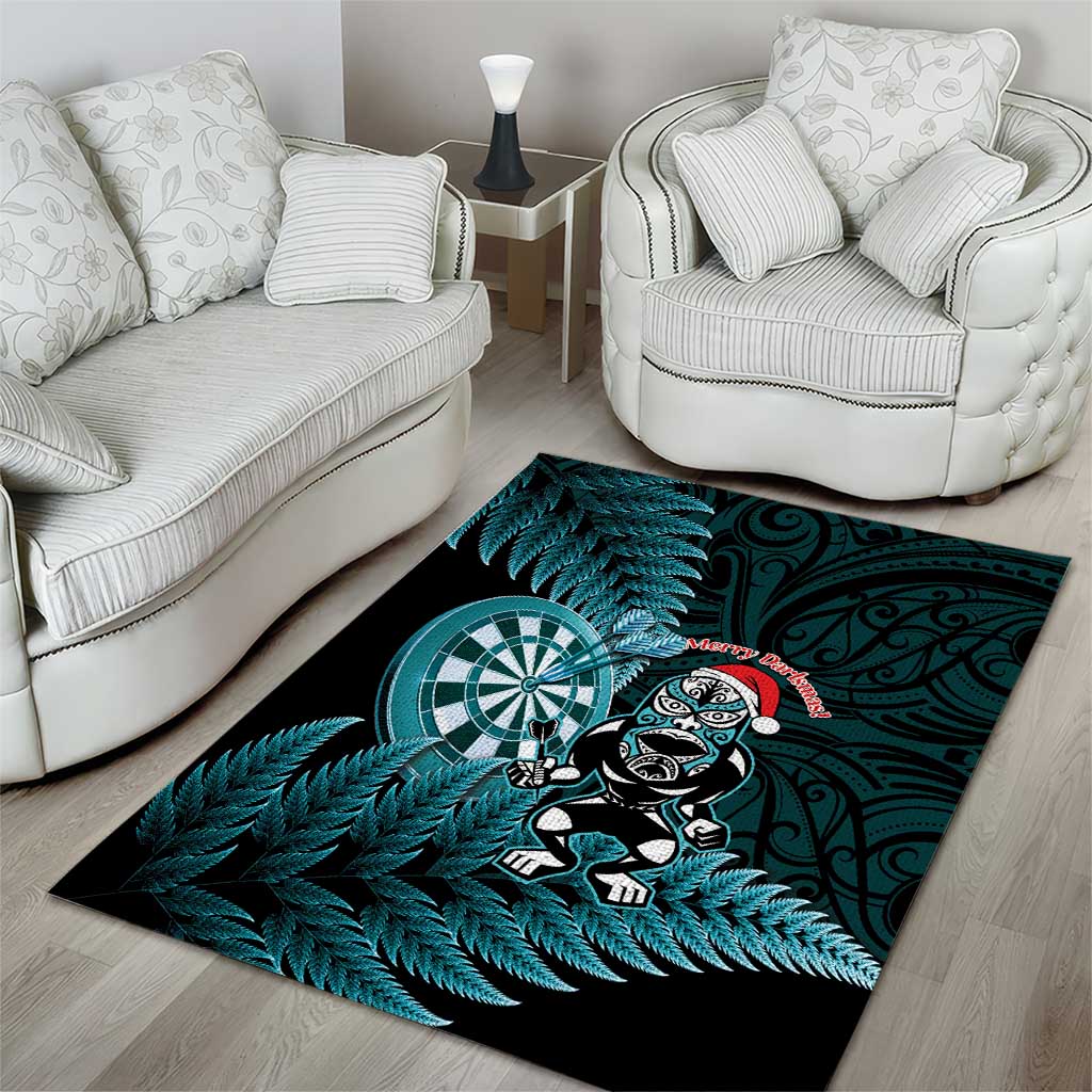 New Zealand Darts Christmas Area Rug Maori Fern Merry Dartsmas - Vibe Hoodie