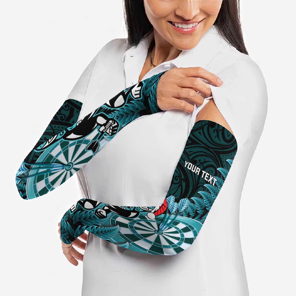 Personalised New Zealand Darts Christmas Arm Sleeves Maori Fern Merry Dartsmas - Vibe Hoodie