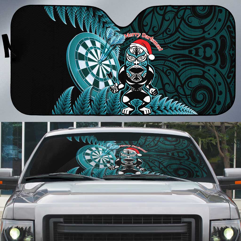 New Zealand Darts Christmas Auto Sun Shade Maori Fern Merry Dartsmas - Vibe Hoodie