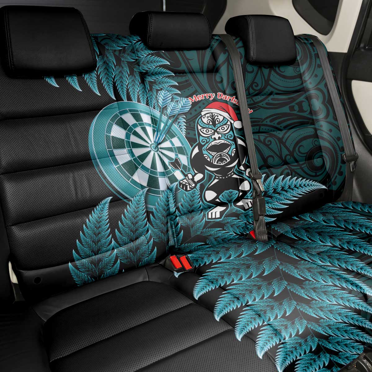 New Zealand Darts Christmas Back Car Seat Cover Maori Fern Merry Dartsmas - Vibe Hoodie