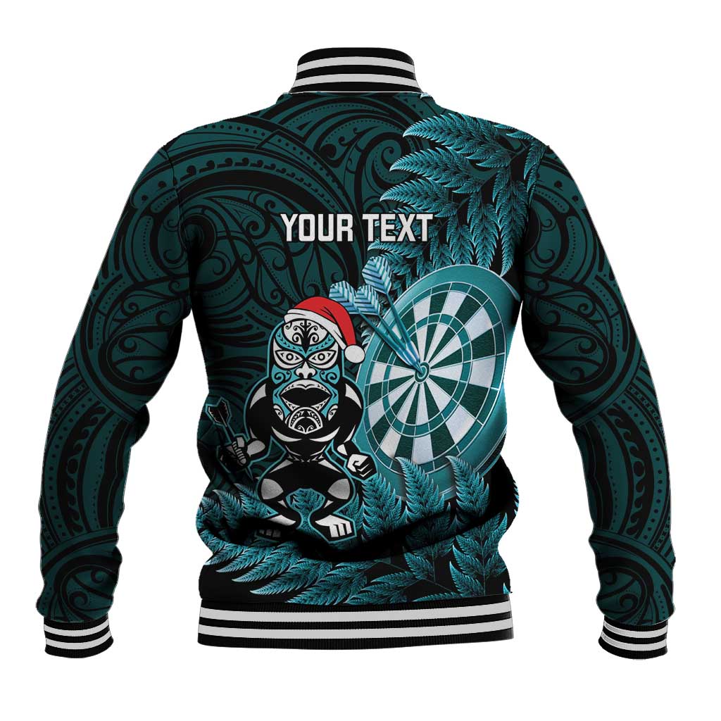 Personalised New Zealand Darts Christmas Baseball Jacket Maori Fern Merry Dartsmas - Vibe Hoodie