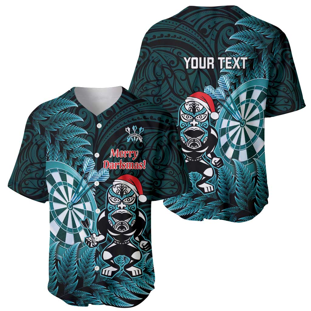 Personalised New Zealand Darts Christmas Baseball Jersey Maori Fern Merry Dartsmas - Vibe Hoodie