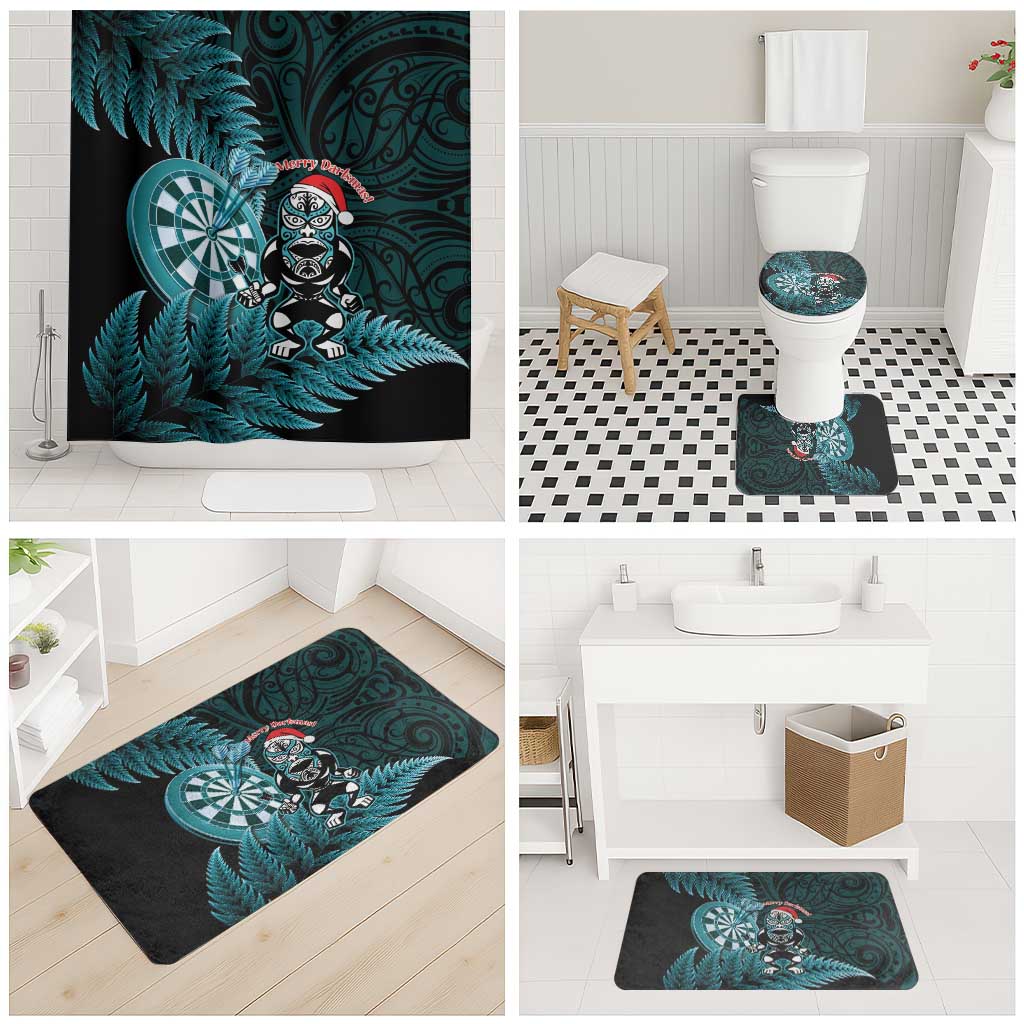 New Zealand Darts Christmas Bathroom Set Maori Fern Merry Dartsmas - Vibe Hoodie