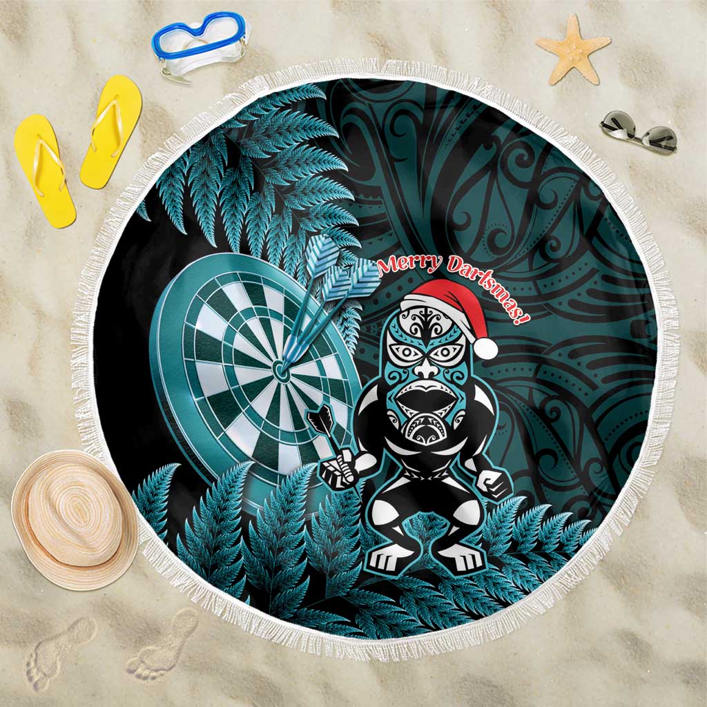 New Zealand Darts Christmas Beach Blanket Maori Fern Merry Dartsmas - Vibe Hoodie