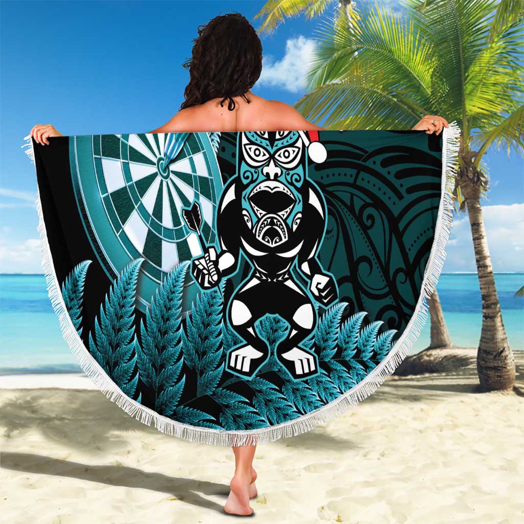 New Zealand Darts Christmas Beach Blanket Maori Fern Merry Dartsmas - Vibe Hoodie