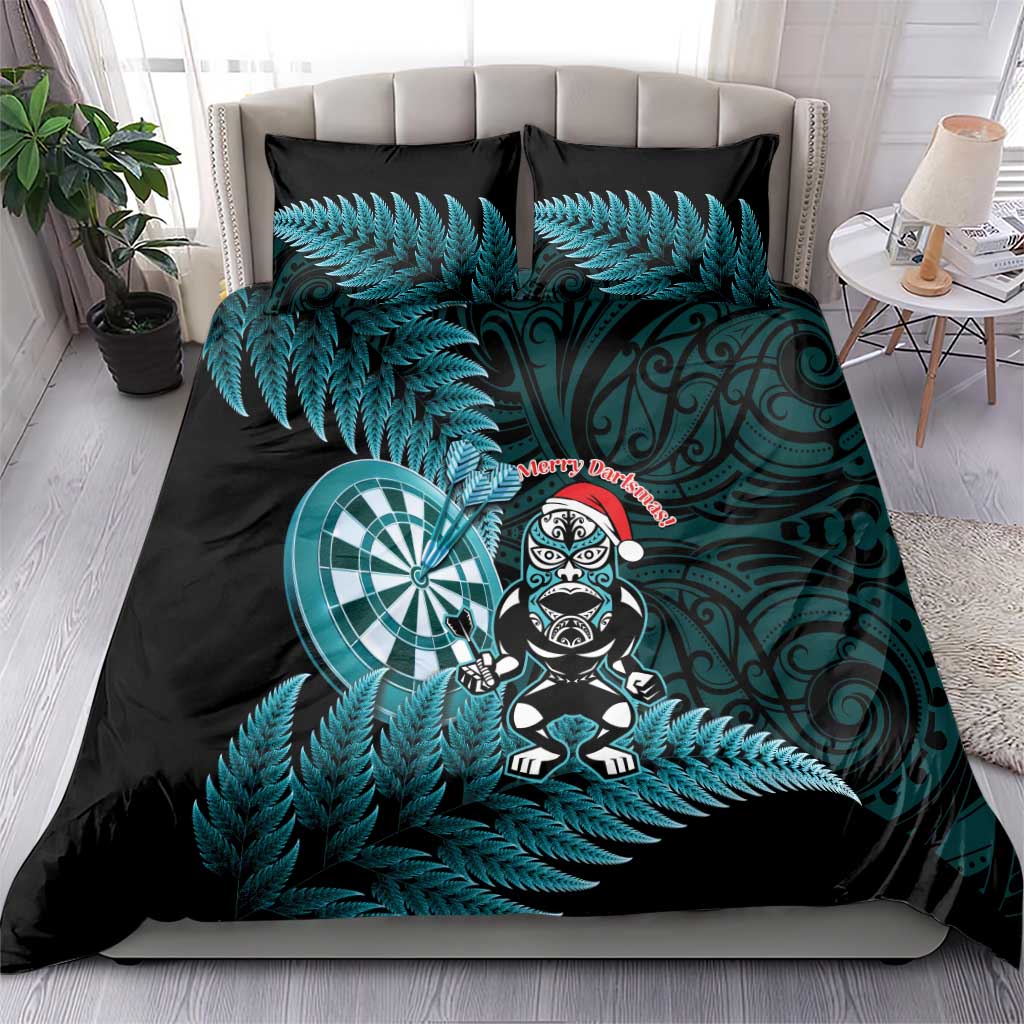 New Zealand Darts Christmas Bedding Set Maori Fern Merry Dartsmas - Vibe Hoodie