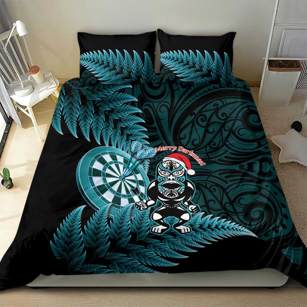 New Zealand Darts Christmas Bedding Set Maori Fern Merry Dartsmas - Vibe Hoodie