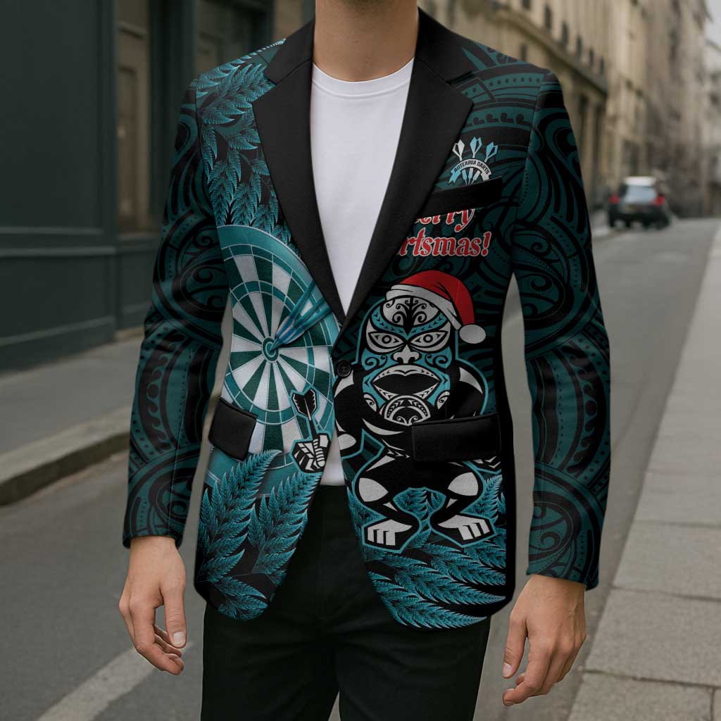 Personalised New Zealand Darts Christmas Blazer Maori Fern Merry Dartsmas - Vibe Hoodie