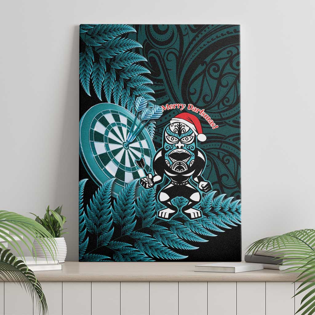 New Zealand Darts Christmas Canvas Wall Art Maori Fern Merry Dartsmas - Vibe Hoodie