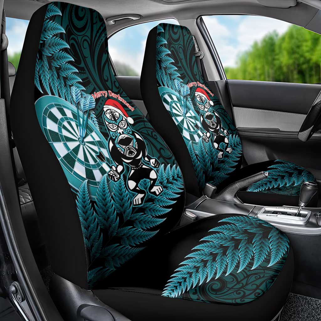 New Zealand Darts Christmas Car Seat Cover Maori Fern Merry Dartsmas - Vibe Hoodie