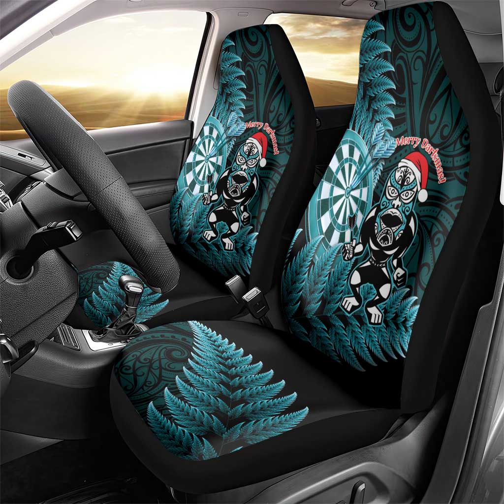 New Zealand Darts Christmas Car Seat Cover Maori Fern Merry Dartsmas - Vibe Hoodie