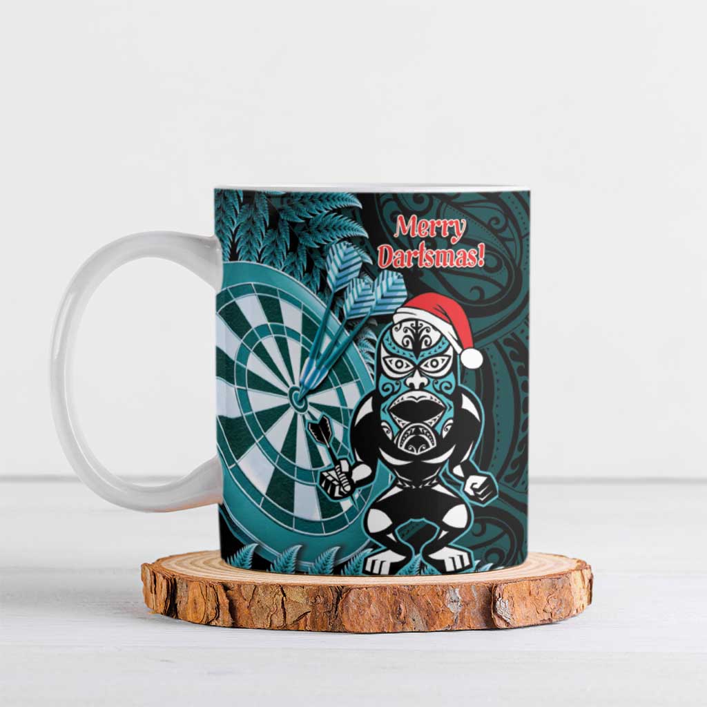 Personalised New Zealand Darts Christmas Ceramic Mug Maori Fern Merry Dartsmas - Vibe Hoodie