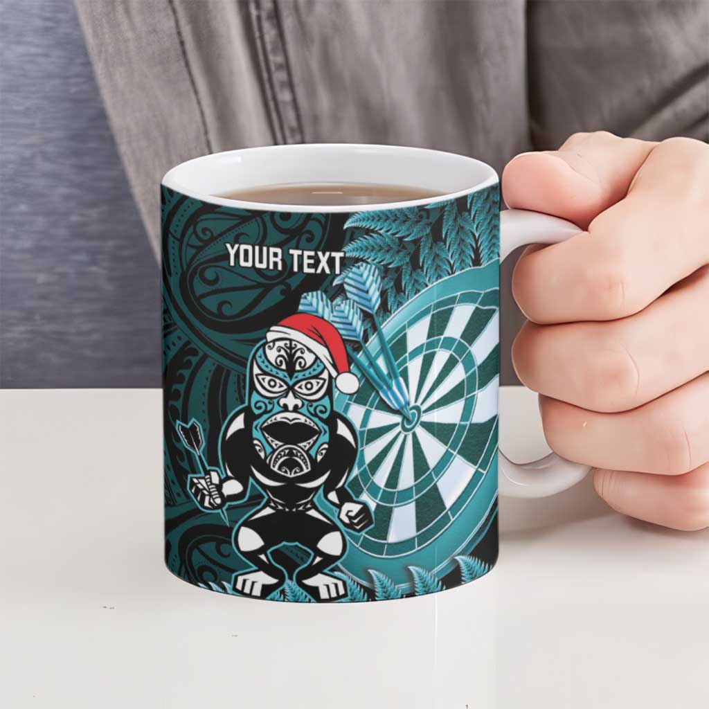 Personalised New Zealand Darts Christmas Ceramic Mug Maori Fern Merry Dartsmas - Vibe Hoodie