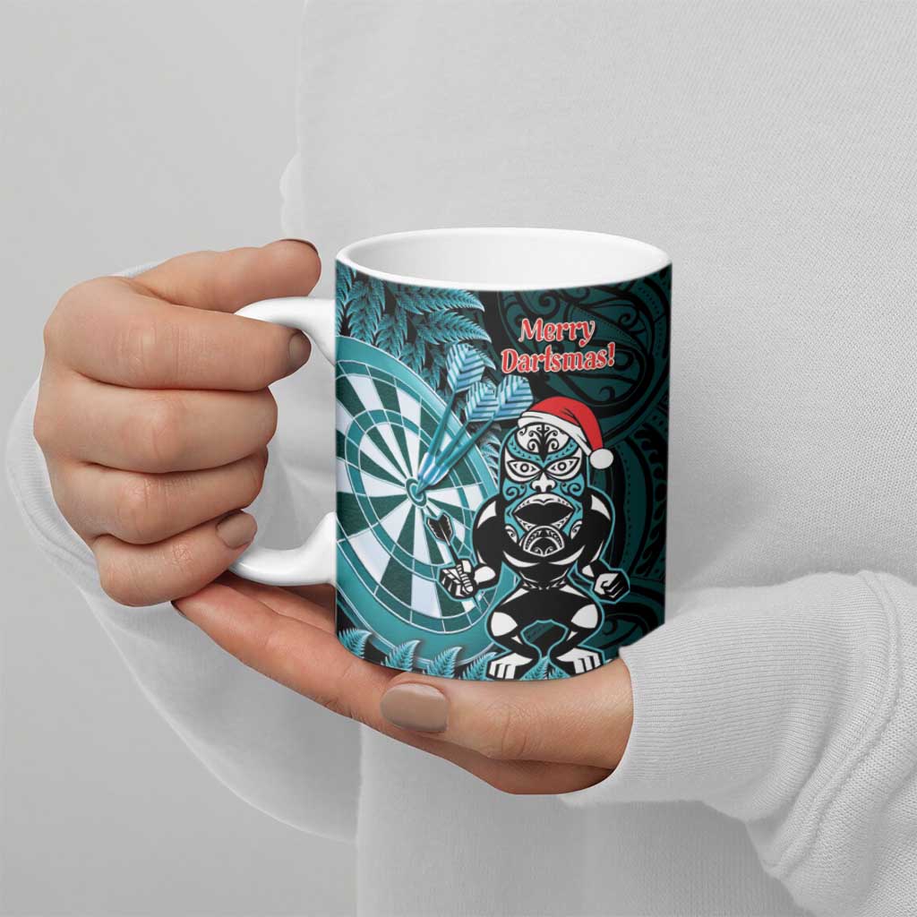 Personalised New Zealand Darts Christmas Ceramic Mug Maori Fern Merry Dartsmas - Vibe Hoodie