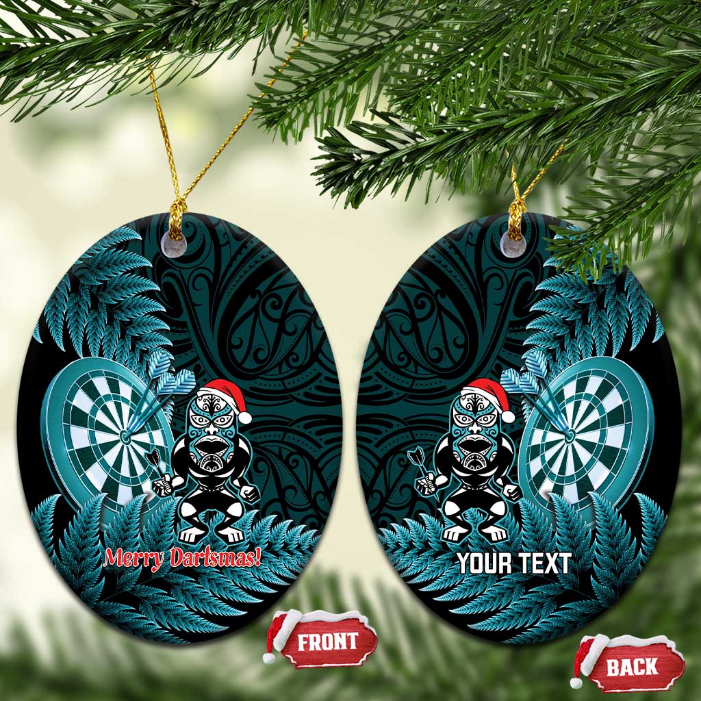Personalised New Zealand Darts Christmas Ceramic Ornament Maori Fern Merry Dartsmas - Vibe Hoodie