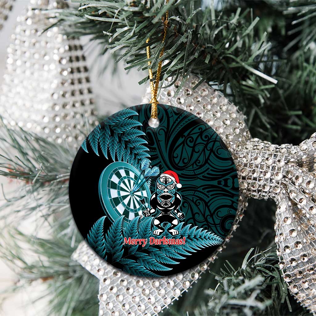 Personalised New Zealand Darts Christmas Ceramic Ornament Maori Fern Merry Dartsmas - Vibe Hoodie