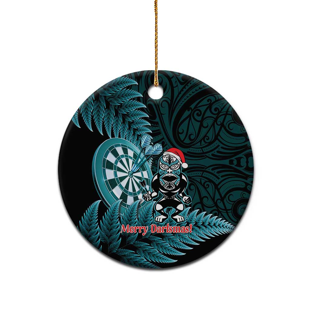 Personalised New Zealand Darts Christmas Ceramic Ornament Maori Fern Merry Dartsmas - Vibe Hoodie