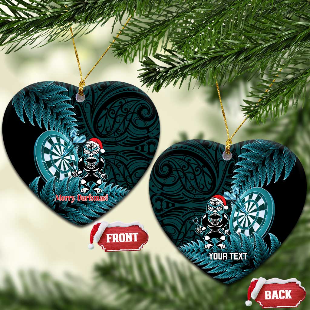 Personalised New Zealand Darts Christmas Ceramic Ornament Maori Fern Merry Dartsmas - Vibe Hoodie