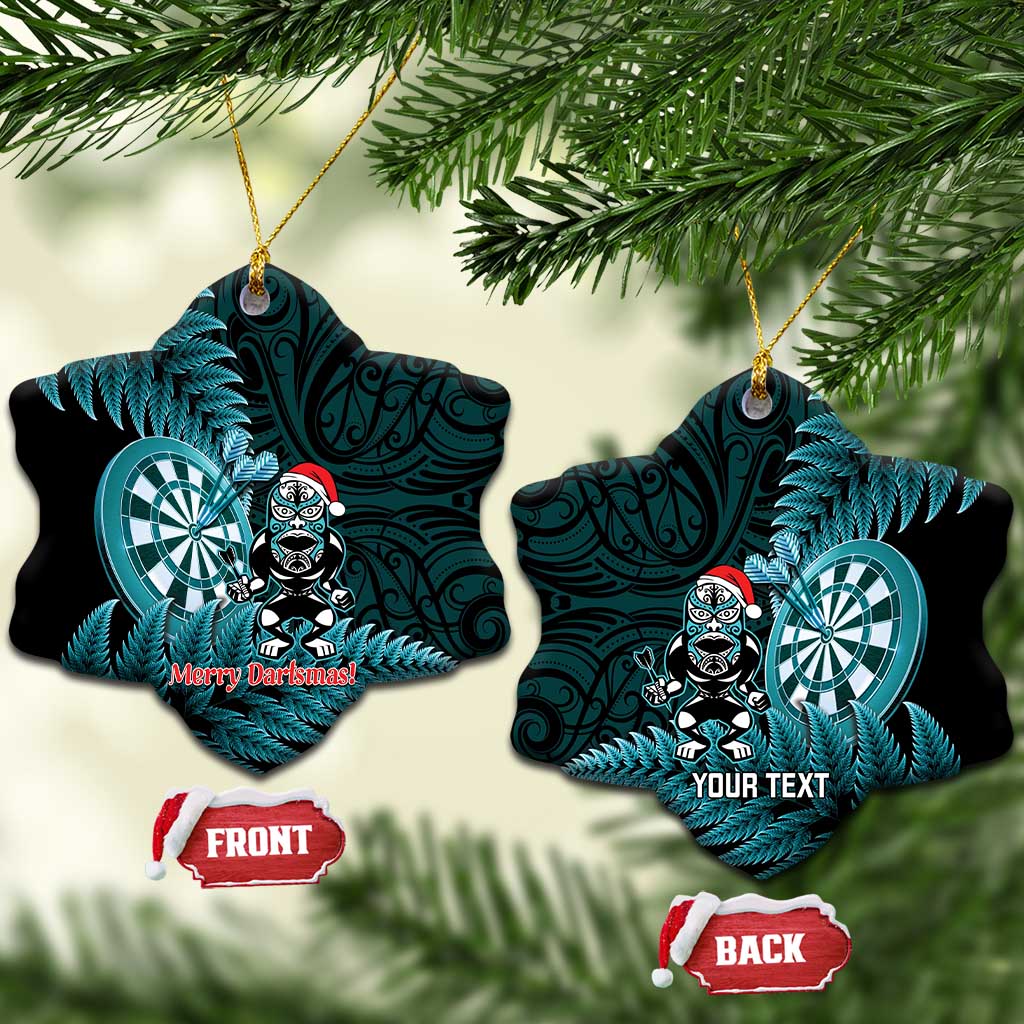 Personalised New Zealand Darts Christmas Ceramic Ornament Maori Fern Merry Dartsmas - Vibe Hoodie