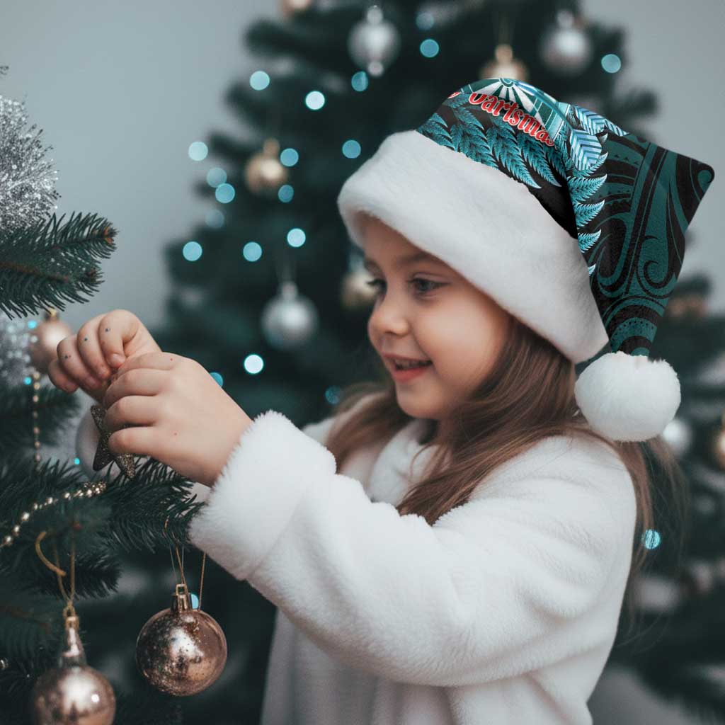 Personalised New Zealand Darts Christmas Santa Hat Maori Fern Merry Dartsmas - Vibe Hoodie