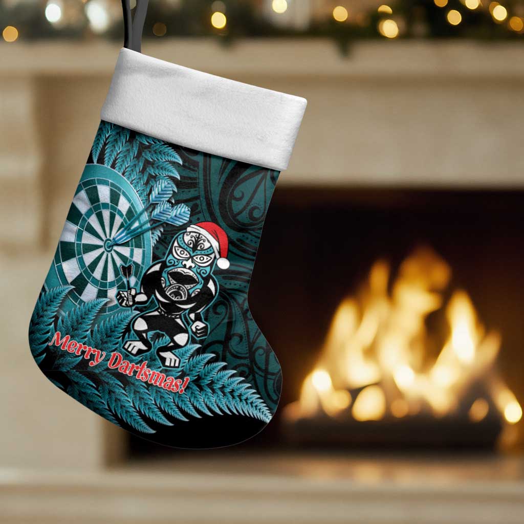 Personalised New Zealand Darts Christmas Stocking Maori Fern Merry Dartsmas - Vibe Hoodie