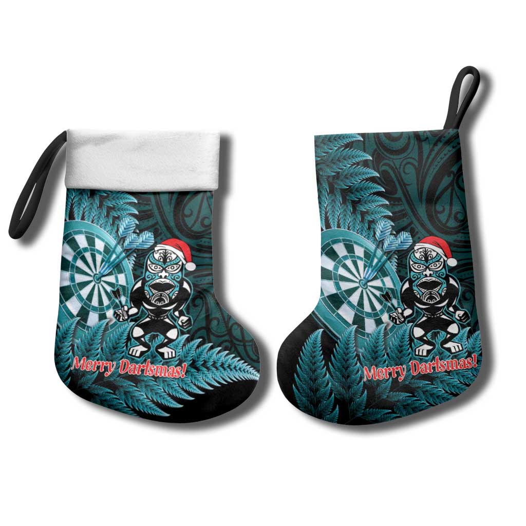 Personalised New Zealand Darts Christmas Stocking Maori Fern Merry Dartsmas - Vibe Hoodie