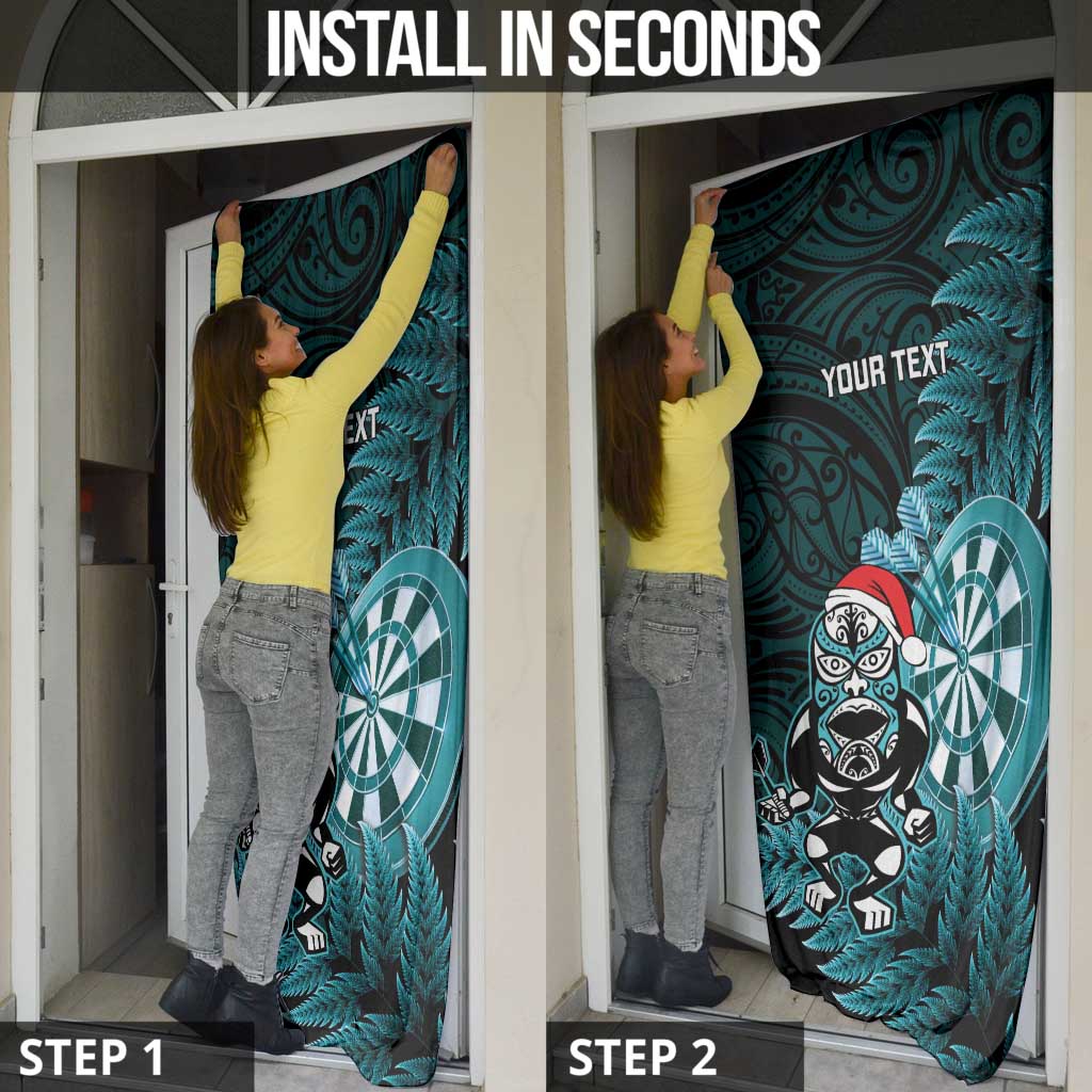Personalised New Zealand Darts Christmas Door Cover Maori Fern Merry Dartsmas - Vibe Hoodie