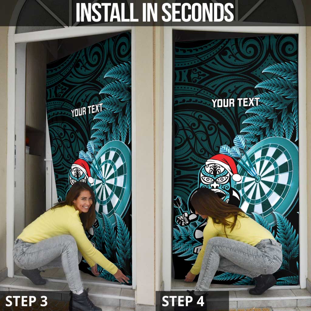Personalised New Zealand Darts Christmas Door Cover Maori Fern Merry Dartsmas - Vibe Hoodie