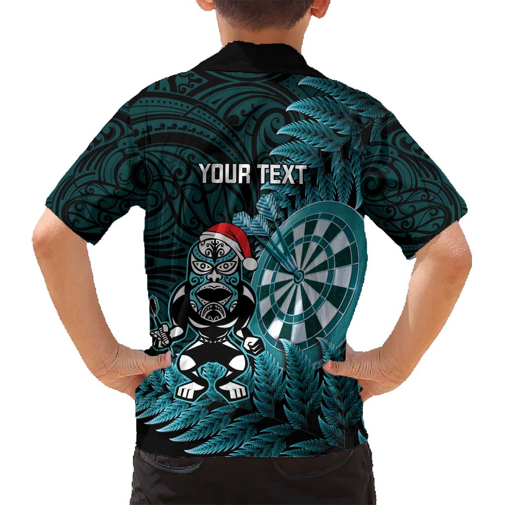 Personalised New Zealand Darts Christmas Family Matching Long Sleeve Bodycon Dress and Hawaiian Shirt Maori Fern Merry Dartsmas - Vibe Hoodie
