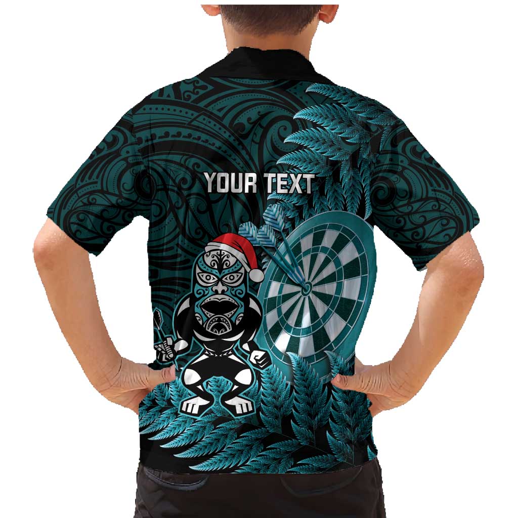Personalised New Zealand Darts Christmas Family Matching Mermaid Dress and Hawaiian Shirt Maori Fern Merry Dartsmas - Vibe Hoodie