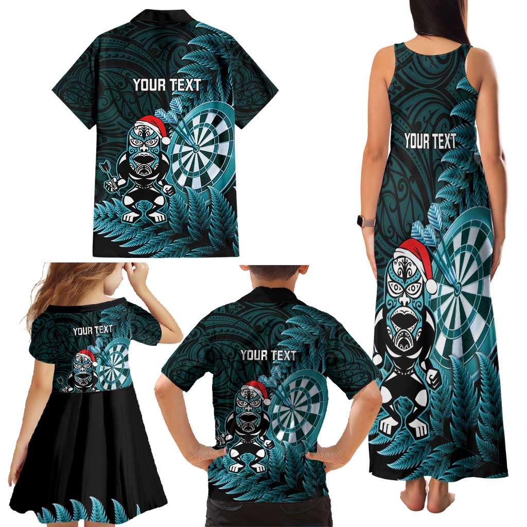 Personalised New Zealand Darts Christmas Family Matching Tank Maxi Dress and Hawaiian Shirt Maori Fern Merry Dartsmas - Vibe Hoodie