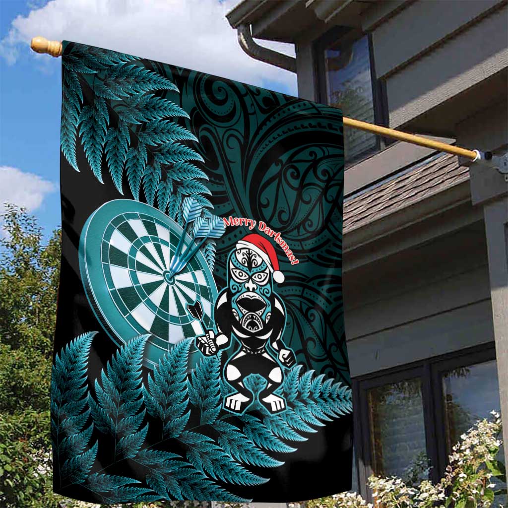 New Zealand Darts Christmas Garden Flag Maori Fern Merry Dartsmas - Vibe Hoodie