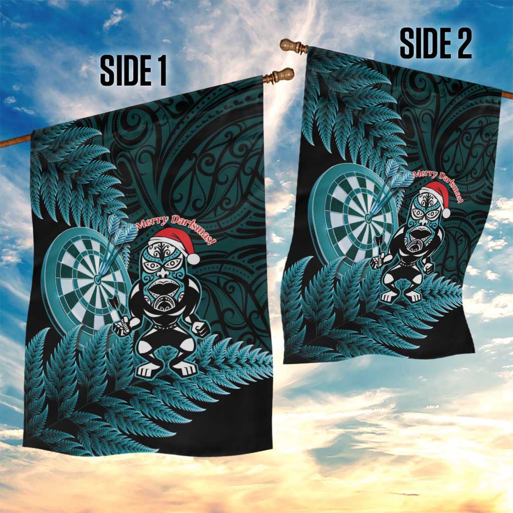 New Zealand Darts Christmas Garden Flag Maori Fern Merry Dartsmas - Vibe Hoodie