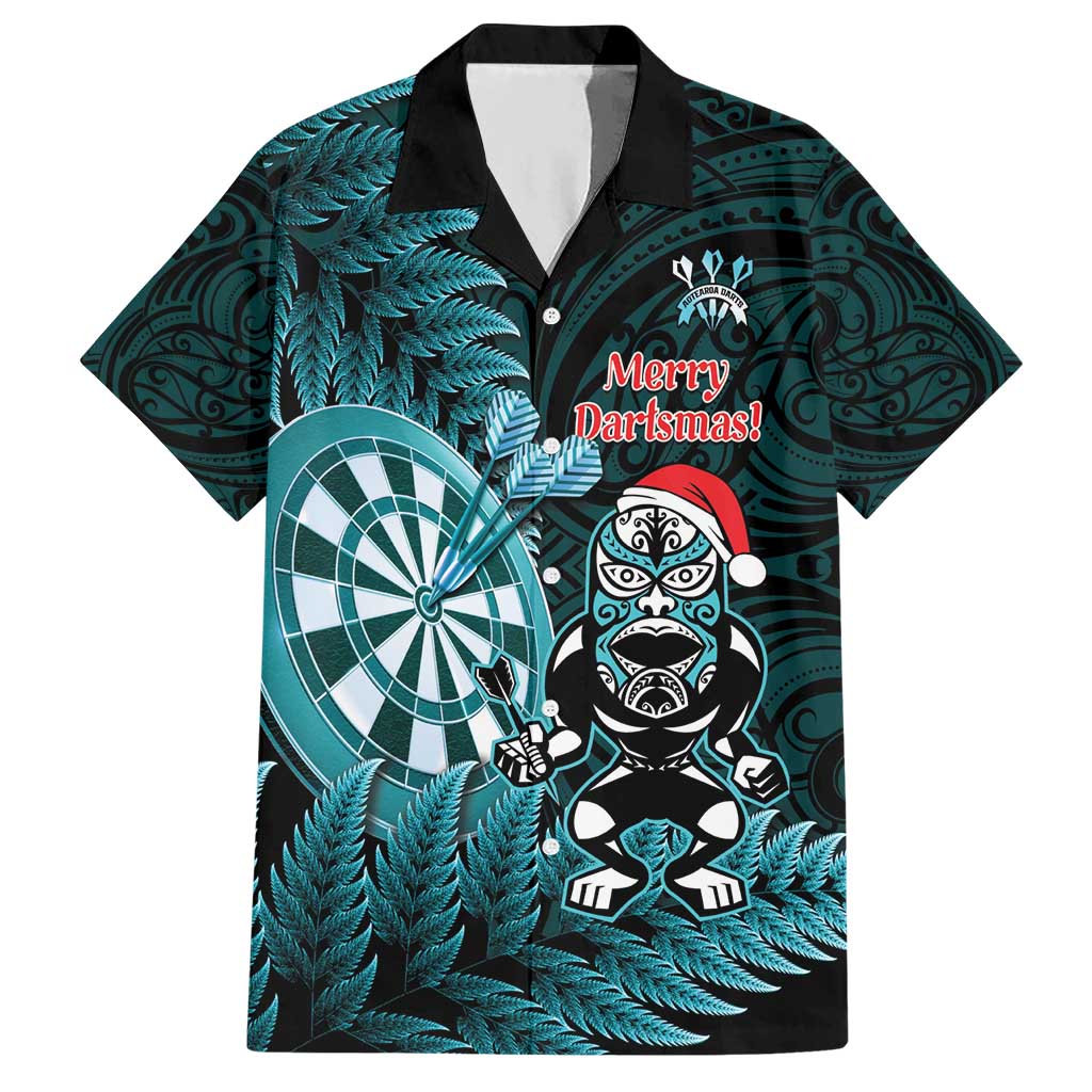 Personalised New Zealand Darts Christmas Hawaiian Shirt Maori Fern Merry Dartsmas - Vibe Hoodie