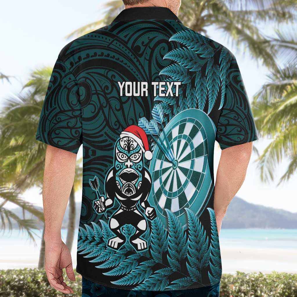 Personalised New Zealand Darts Christmas Hawaiian Shirt Maori Fern Merry Dartsmas - Vibe Hoodie