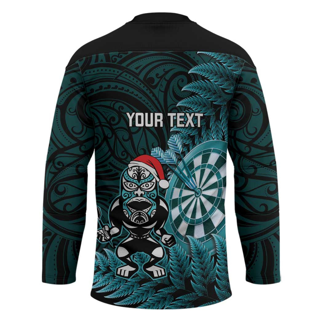 Personalised New Zealand Darts Christmas Hockey Jersey Maori Fern Merry Dartsmas - Vibe Hoodie