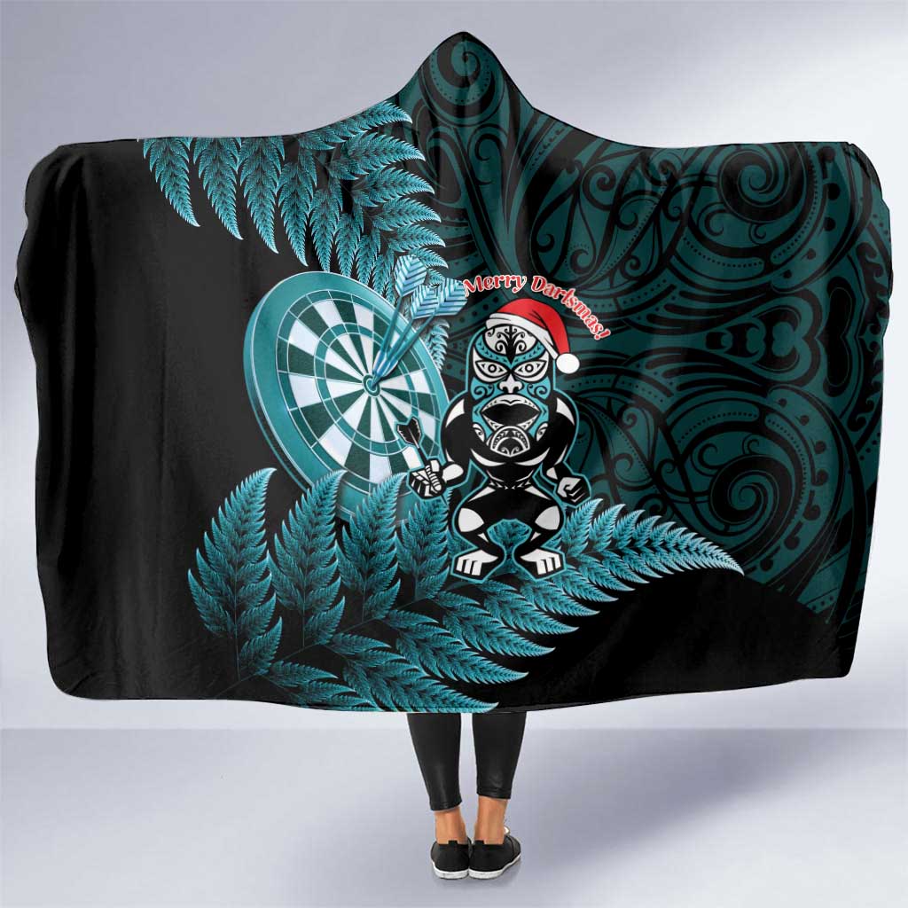 New Zealand Darts Christmas Hooded Blanket Maori Fern Merry Dartsmas - Vibe Hoodie